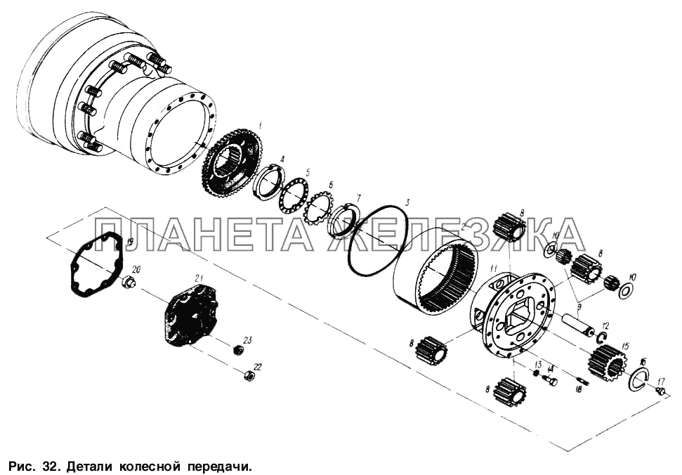 Детали колесной передачи МАЗ-6317