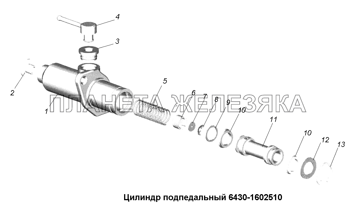 Сцепление\Цилиндр подпедальный 6430-1602510 МАЗ-631705, 631708