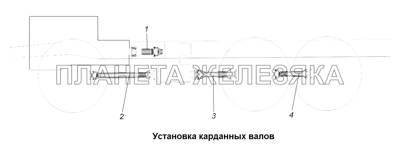 Карданные валы\Установка карданных валов МАЗ-631705, 631708