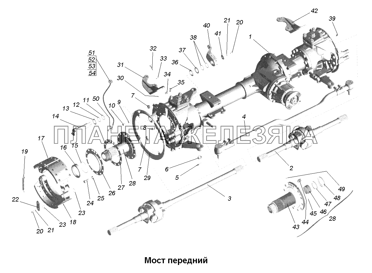 Мост передний\Мост передний МАЗ-631705, 631708