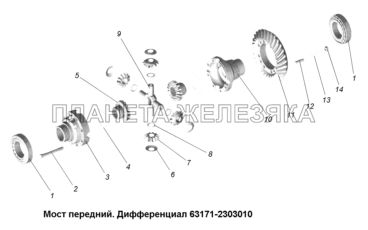 Мост передний\Мост передний. Дифференциал 63171 -2303010 МАЗ-631705, 631708