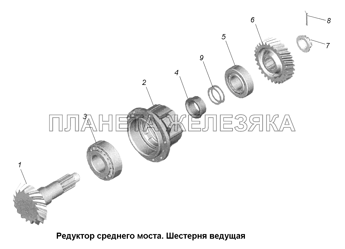 Схема среднего редуктора маз