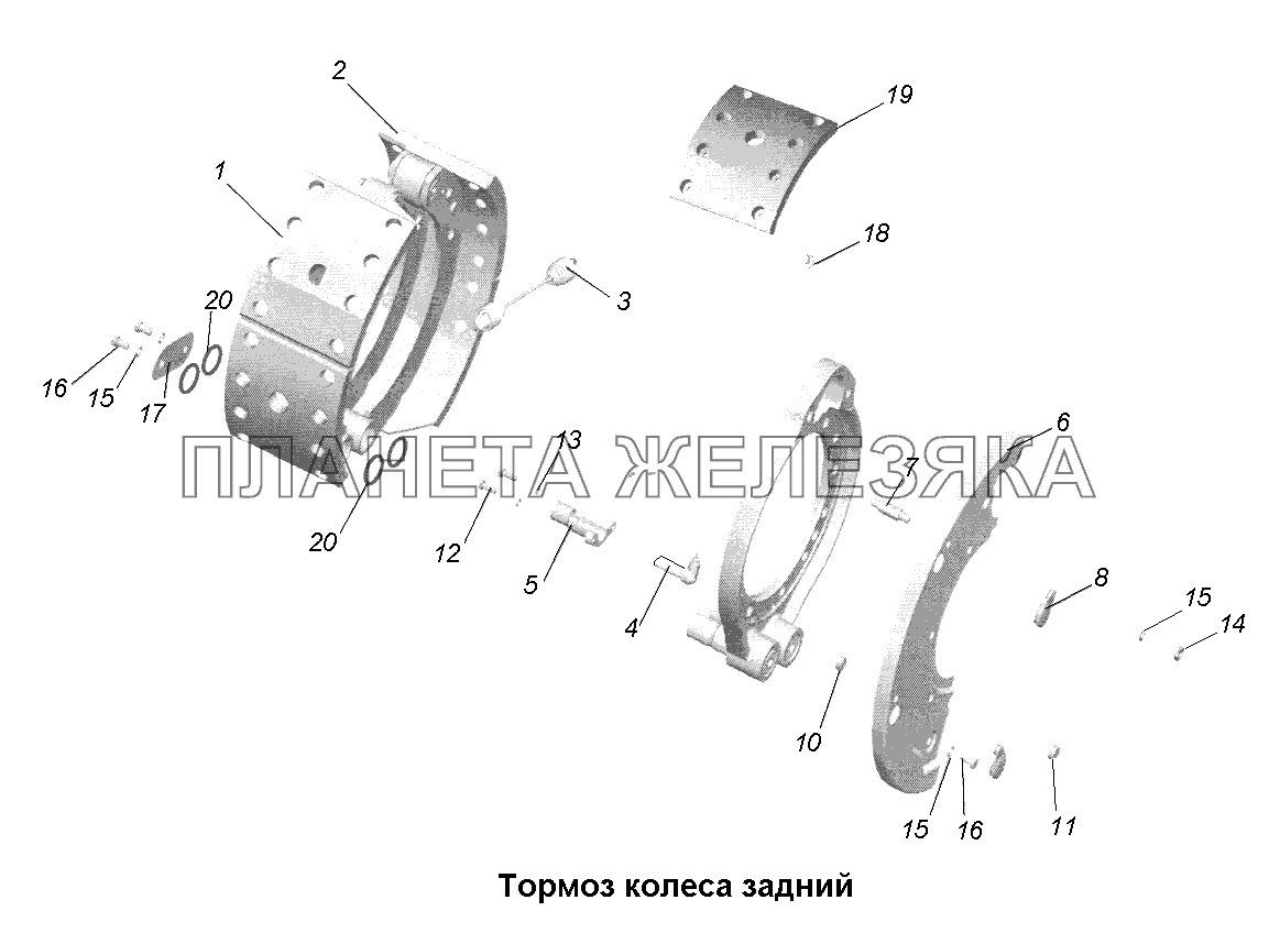 Тормоза\Тормоз колеса задний МАЗ-631705, 631708