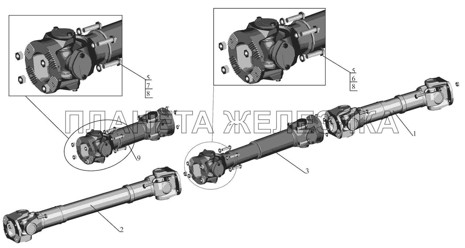 Установка карданных валов 642505-2200000-010 МАЗ-631705