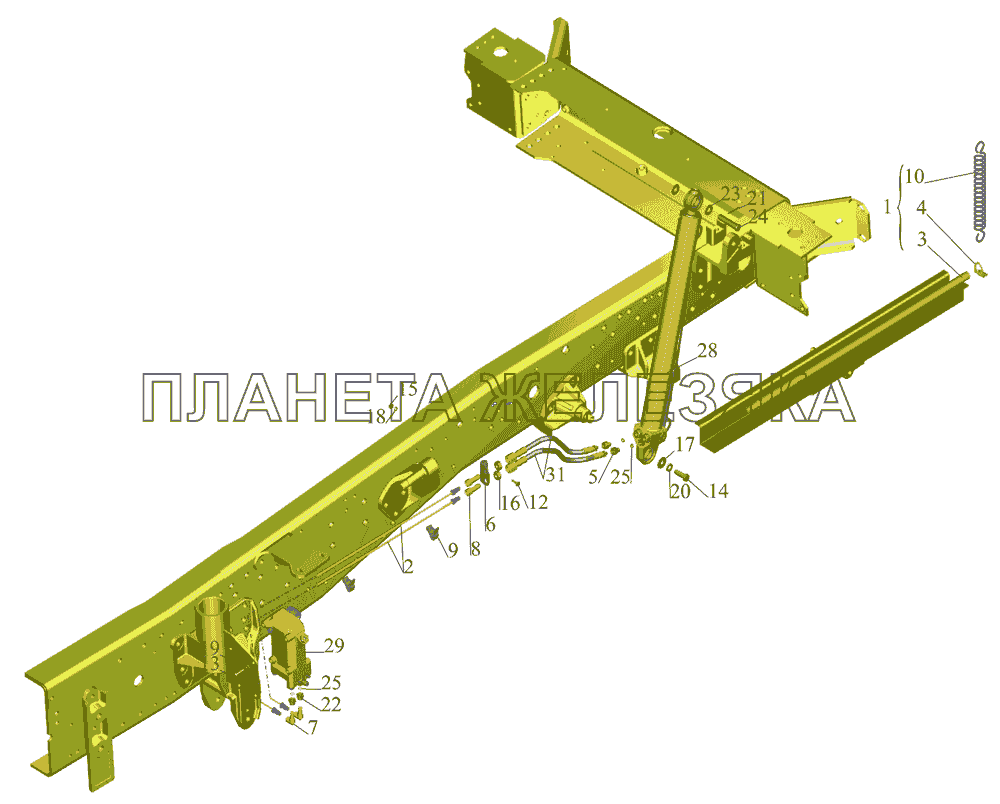 Механизм подъема кабины 6317-5000040 МАЗ-642505, 642508