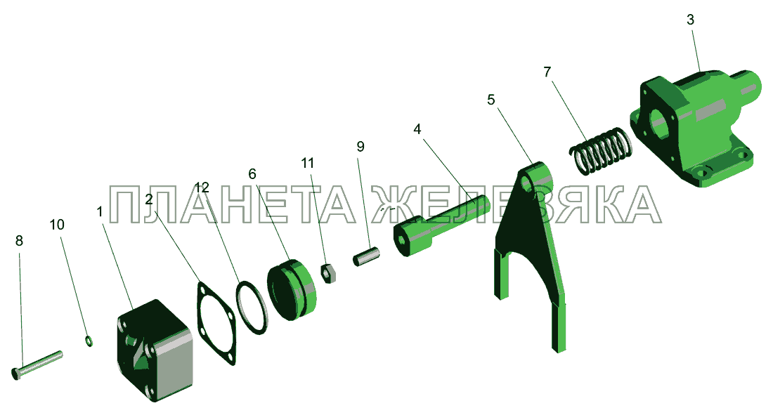 Редуктор среднего моста. Механизм блокировки МАЗ-642505, 642508