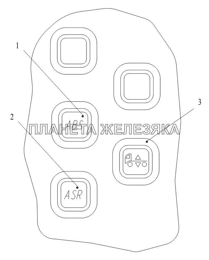 Выключатели ABS, ASR и ECAS МАЗ-6430A8 (5440A8, 5440A5)