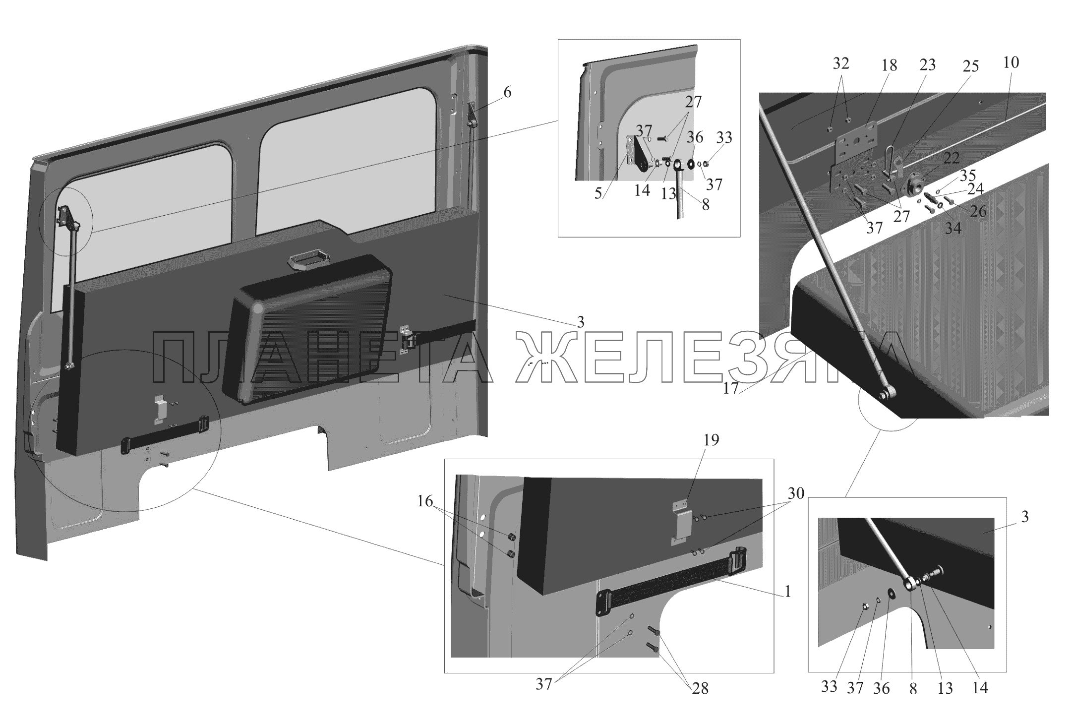 Установка спального места 6501-8200010 МАЗ-650119