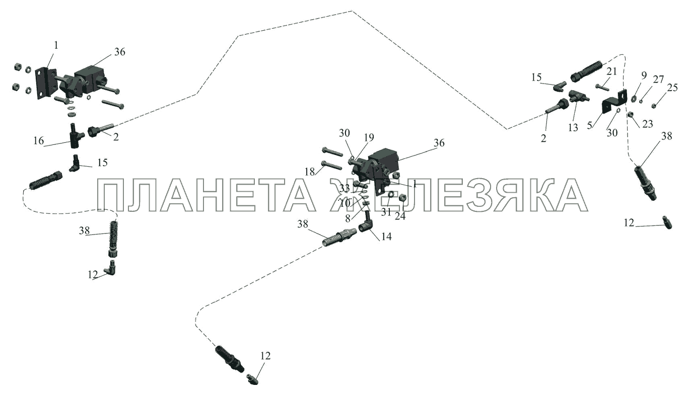 Установка привода управления блокировкой 650119-2500024 МАЗ-6501B9