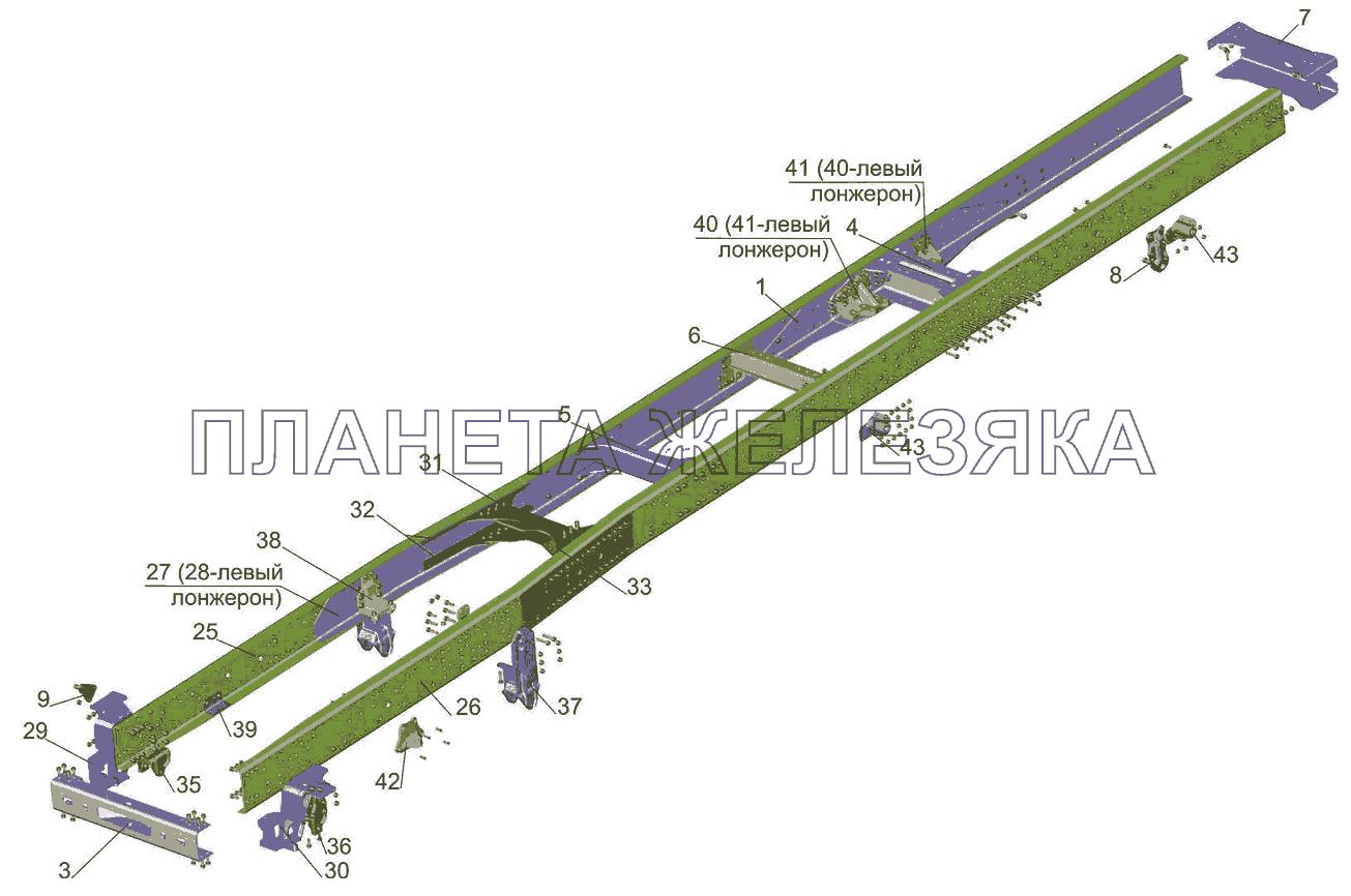 Рама 6501B9-2801002-010 МАЗ-6501B9