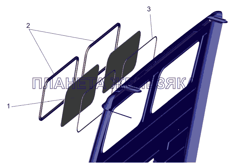 Установки стекла задка 6501-5600015 МАЗ-6501B9