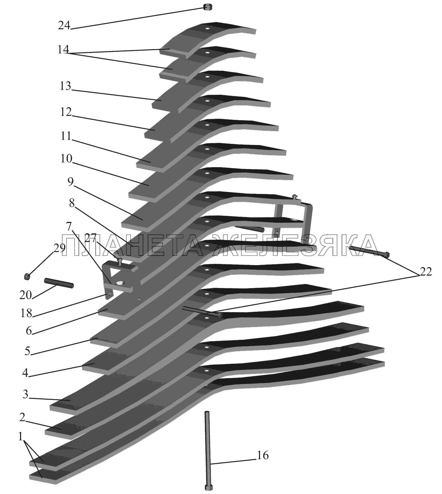 Рессора задняя 55165-2912012-010 МАЗ-651669-320 (340)