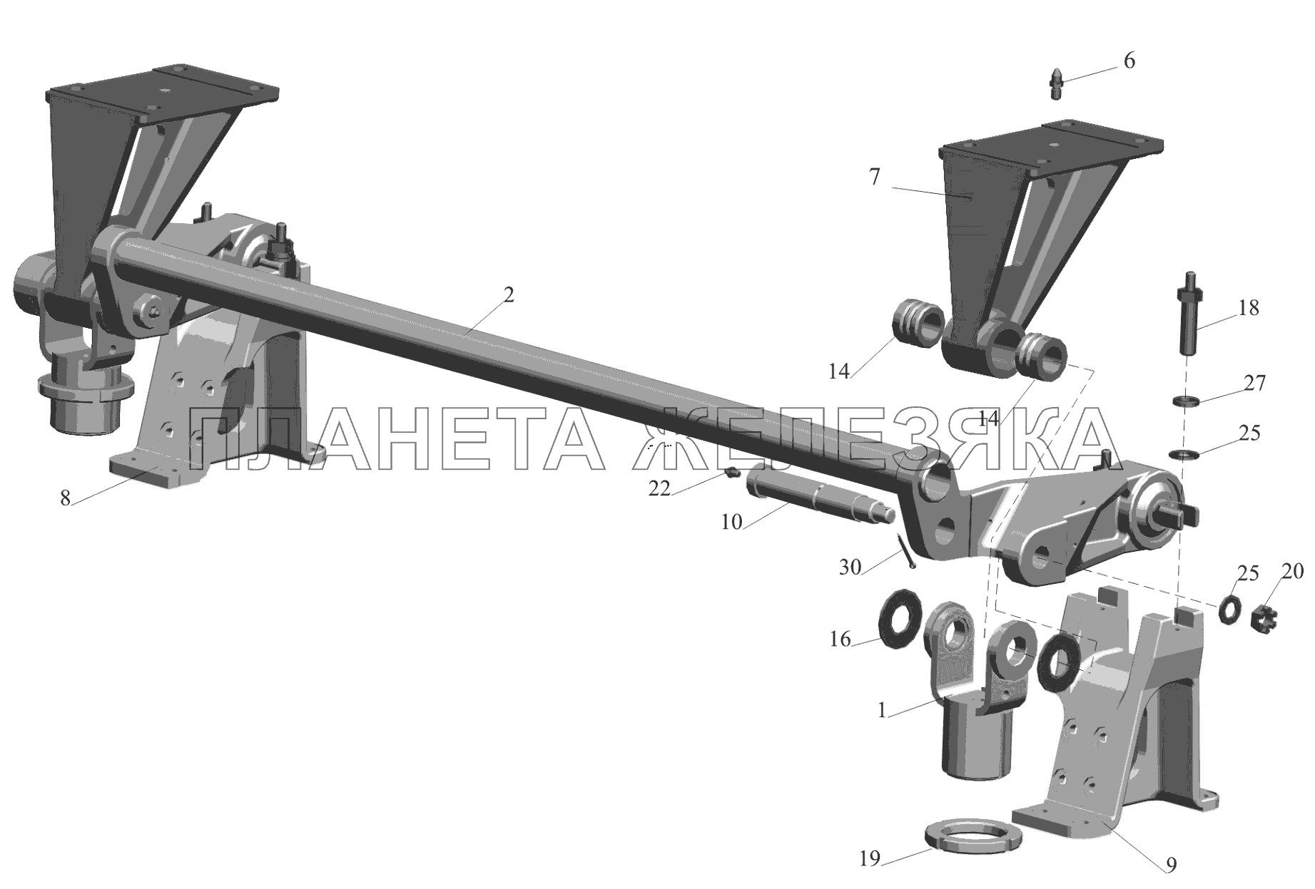 Переднее подрессоривание 643019-5001702-010 МАЗ-6516V8-520 (6516V8-540)