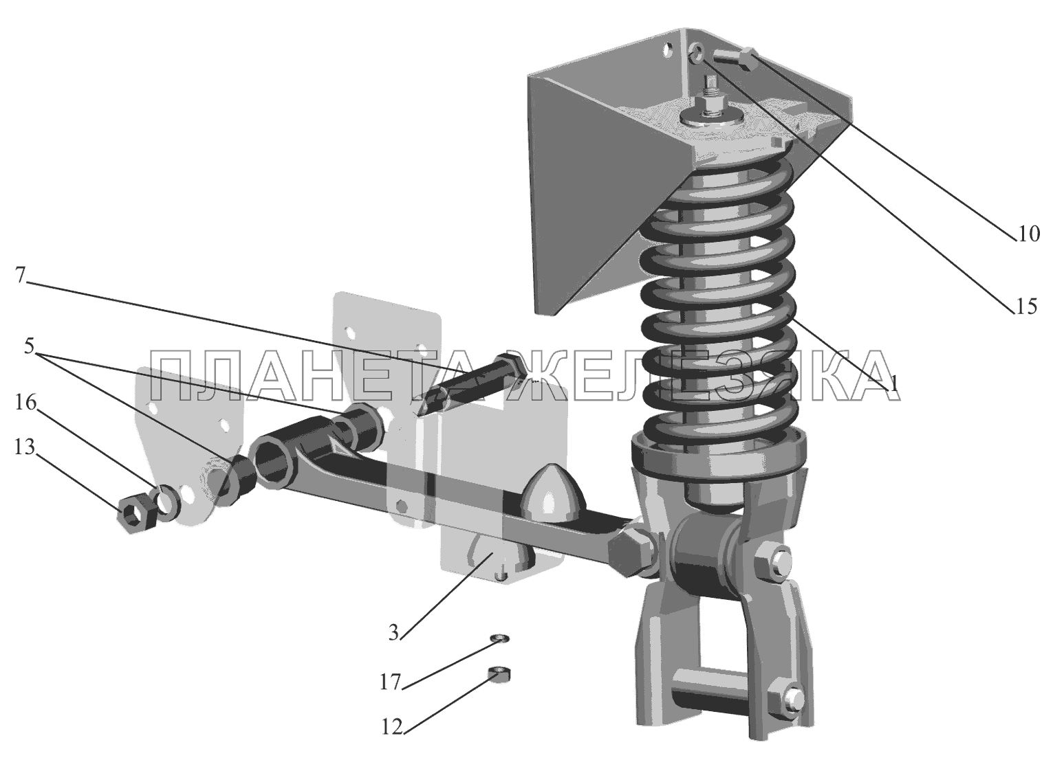 Заднее подрессоривание 6501-5001800-010 МАЗ-6516V8-520 (6516V8-540)