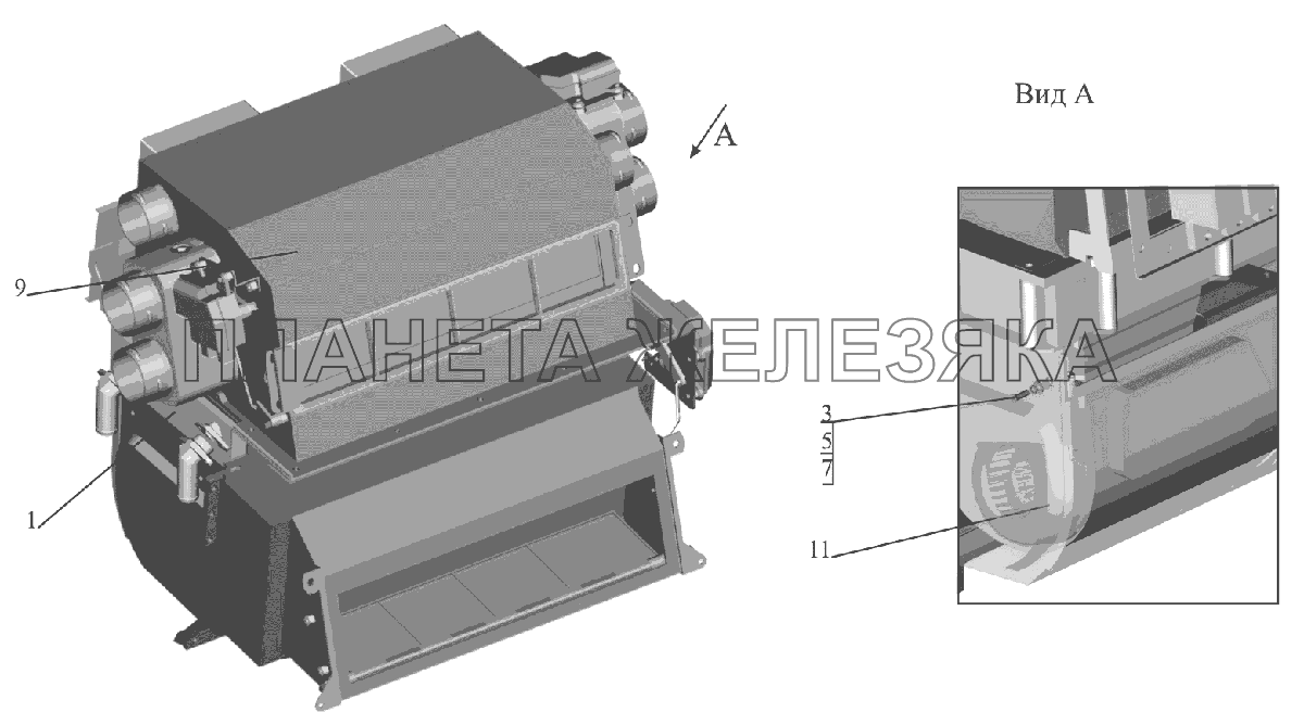 Отопитель 631019-8101010 МАЗ-6516V8-520 (6516V8-540)