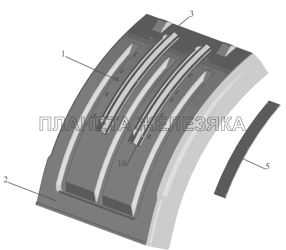 Крыло боковое 6516V8-8511010-000 МАЗ-6516V8-520 (6516V8-540)