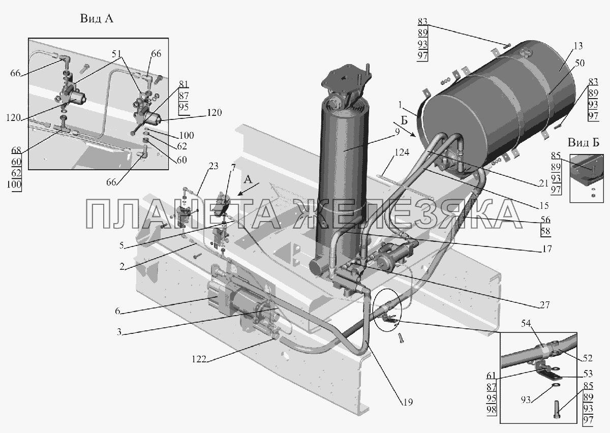 Установка гидрооборудования 6516V8-8600005-000 МАЗ-6516V8-520 (6516V8-540)