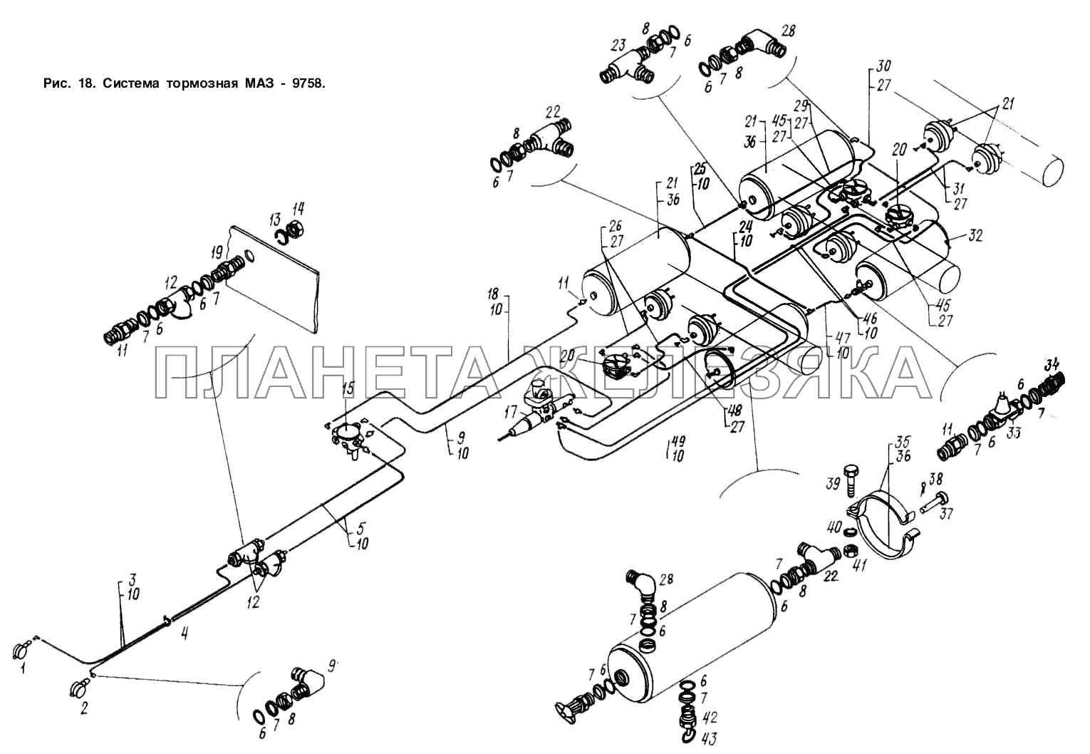Система тормозная МАЗ 9758 МАЗ-9758