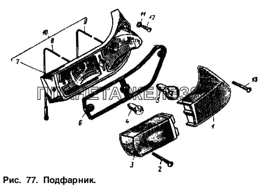 Подфарник Москвич-2140