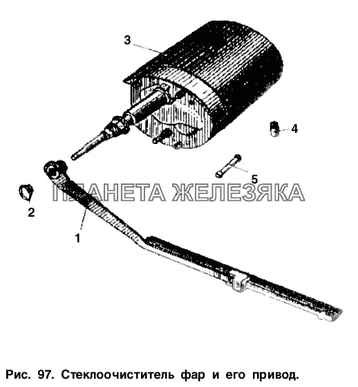 Стеклоочиститель фар и его привод Москвич-2137