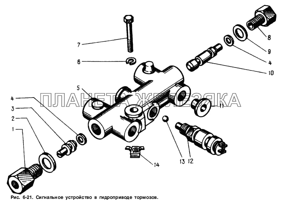Сигнальное устройство в гидроприводе тормозов Москвич-2141