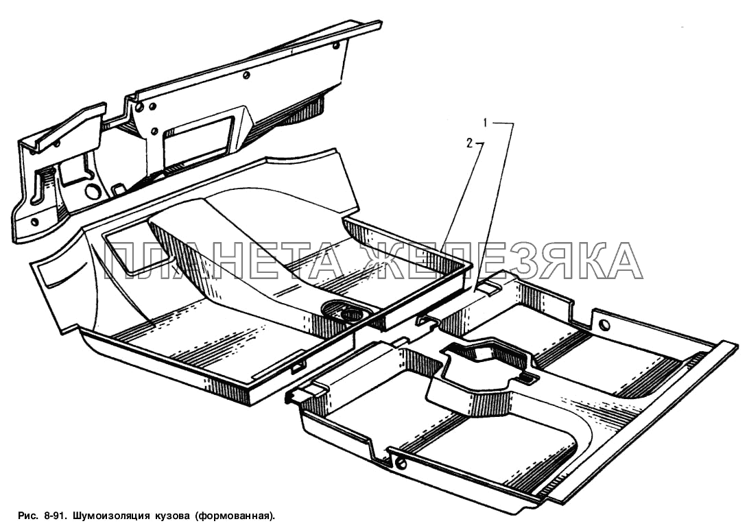 Шумоизоляция кузова (формованная) Москвич-2141
