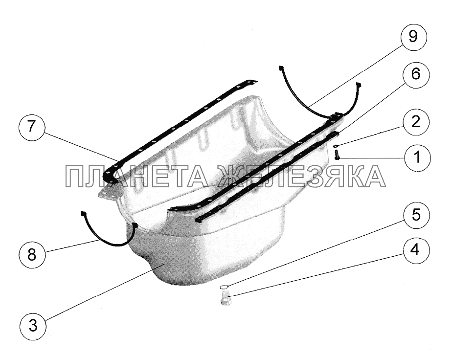 Установка масляного картера (Д-245/Д-245С/Д-245С2) Беларус-1025/1025.2/1025.3