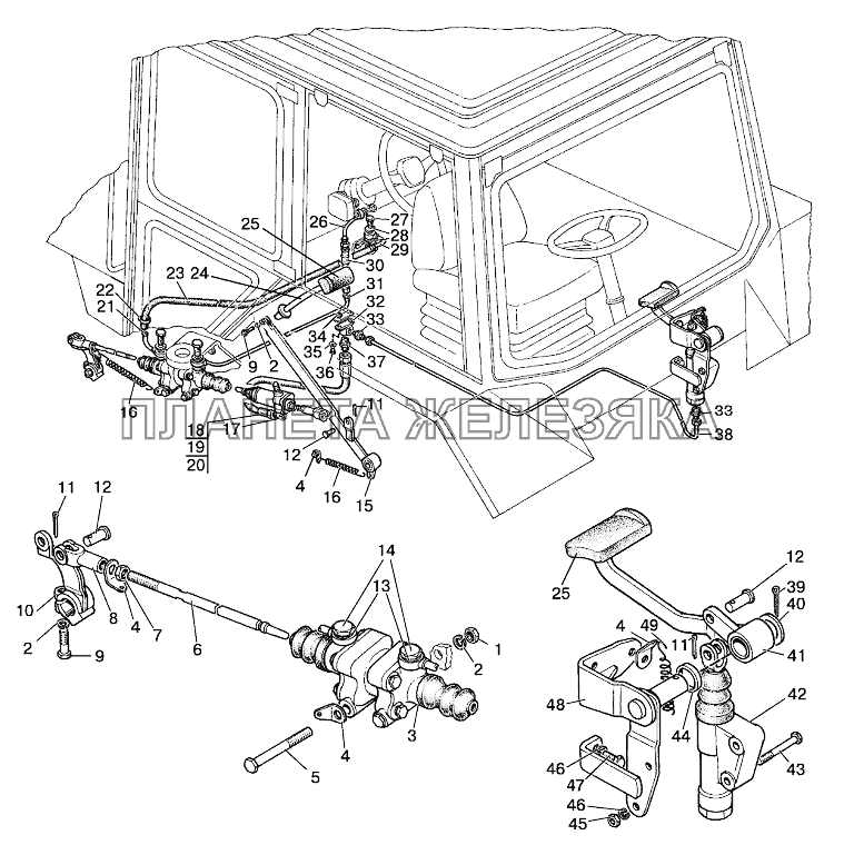 Управление сцеплением («БЕЛАРУС-1221В/1221В.2») МТЗ-1221 (2009)