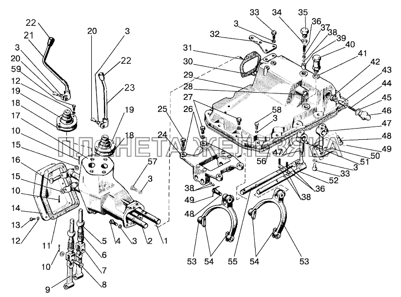 Механизм управления коробкой передач МТЗ-1221 (2009)