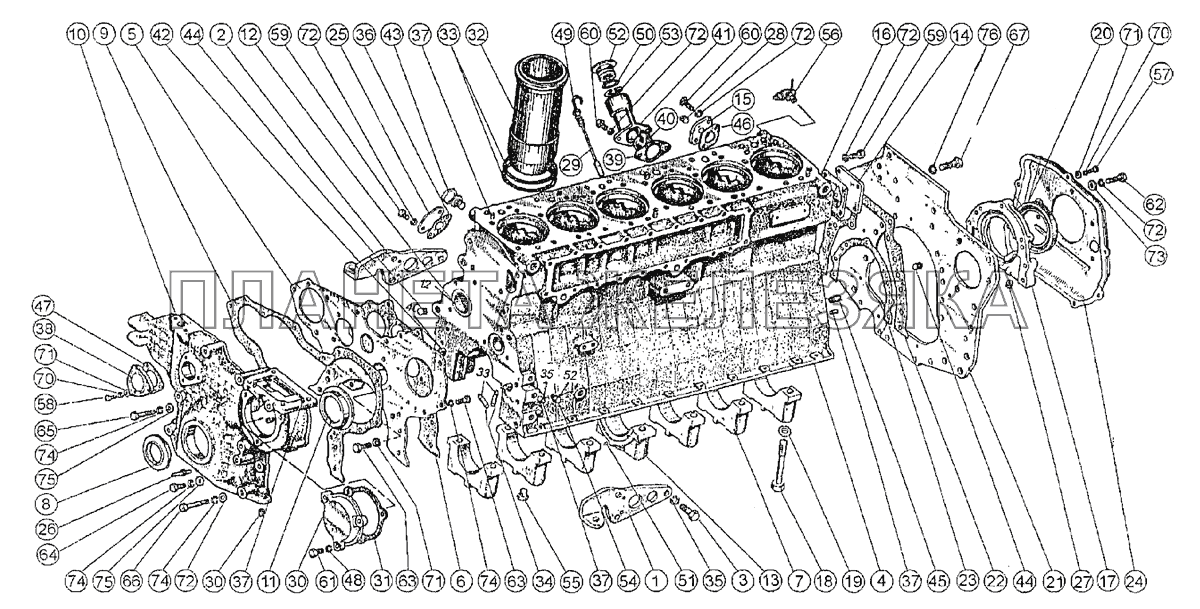 Подвеска и блок цилиндров МТЗ-1222/1523