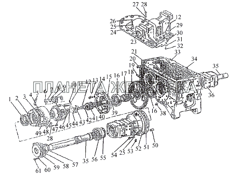 Корпус заднего моста. Конечная передача МТЗ-1222/1523