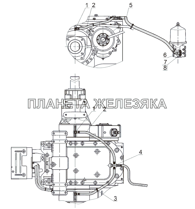 Система смазки заднего моста (вариант) МТЗ-1523.4