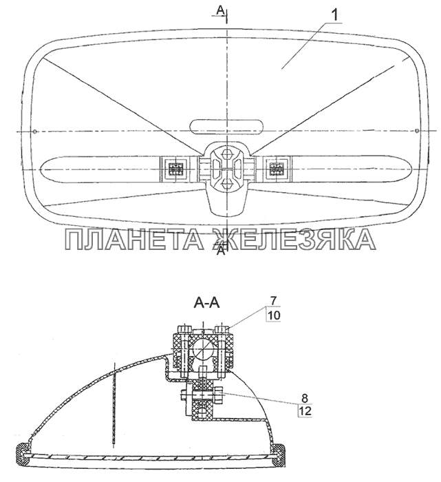 Зеркало наружное МТЗ-1523.4