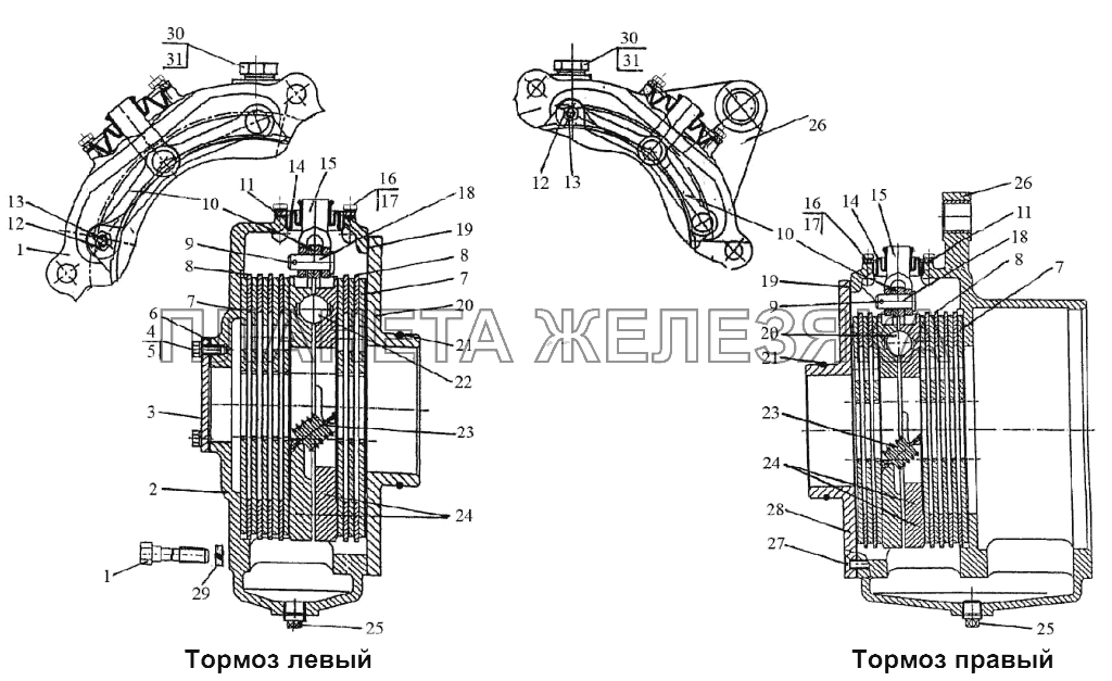 Тормоза «мокрые» МТЗ-1523.6