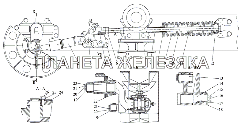 Механизм натяжения гусеницы МТЗ-2103