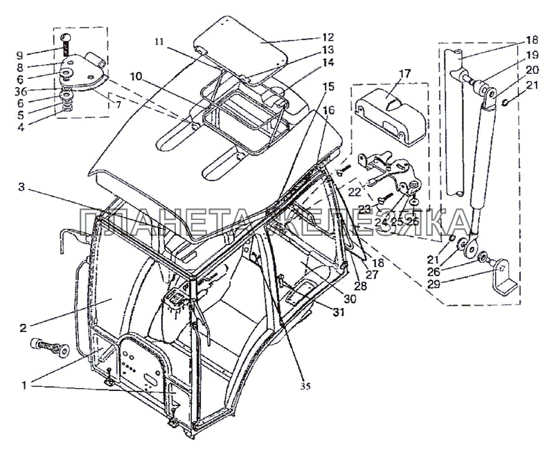 Стекла кабины МТЗ-2522