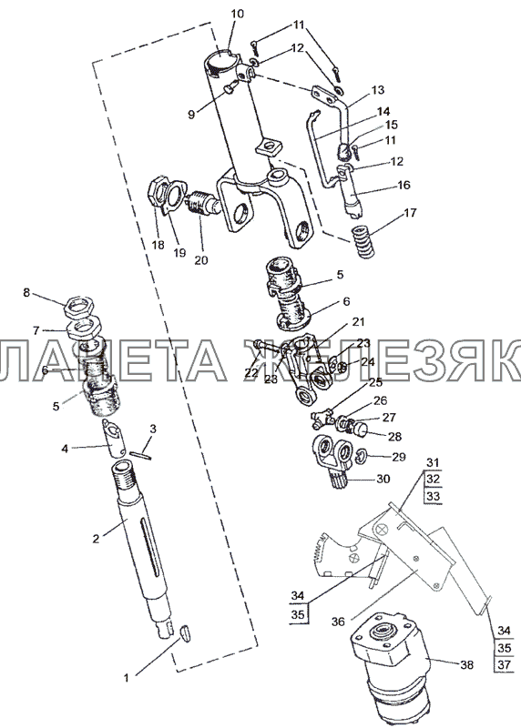 Колонка рулевая (реверса) МТЗ-2522