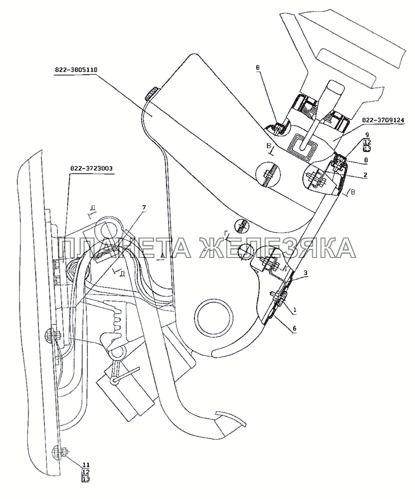 Установка щитка приборов МТЗ-2522