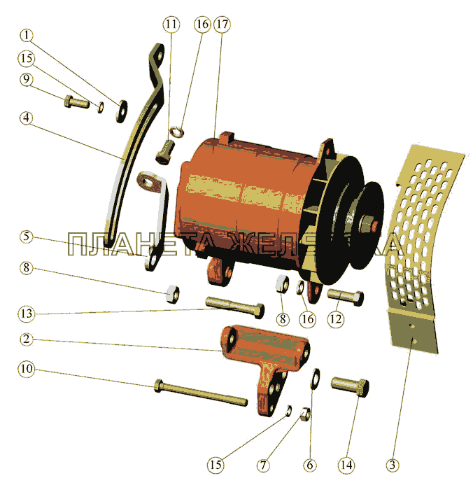 Установка генератора МТЗ-570