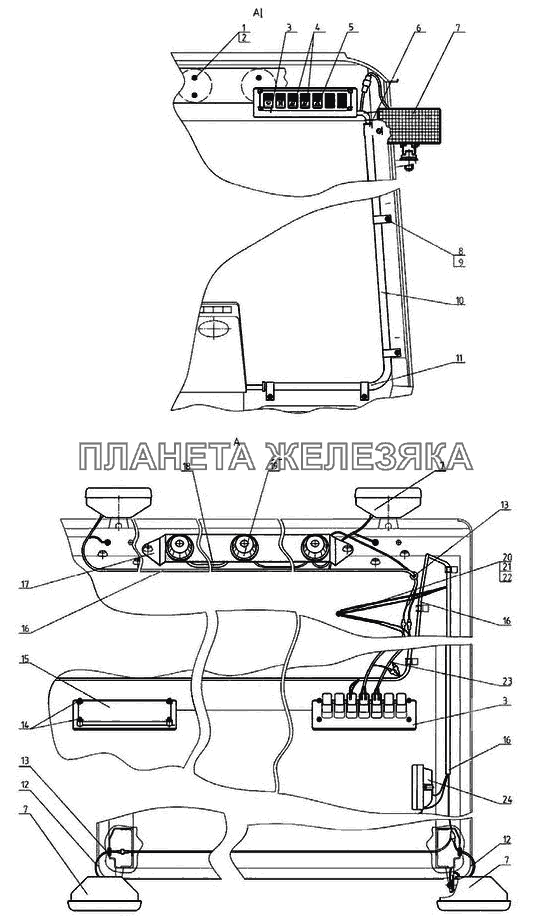 Установка фар рабочих МТЗ-570