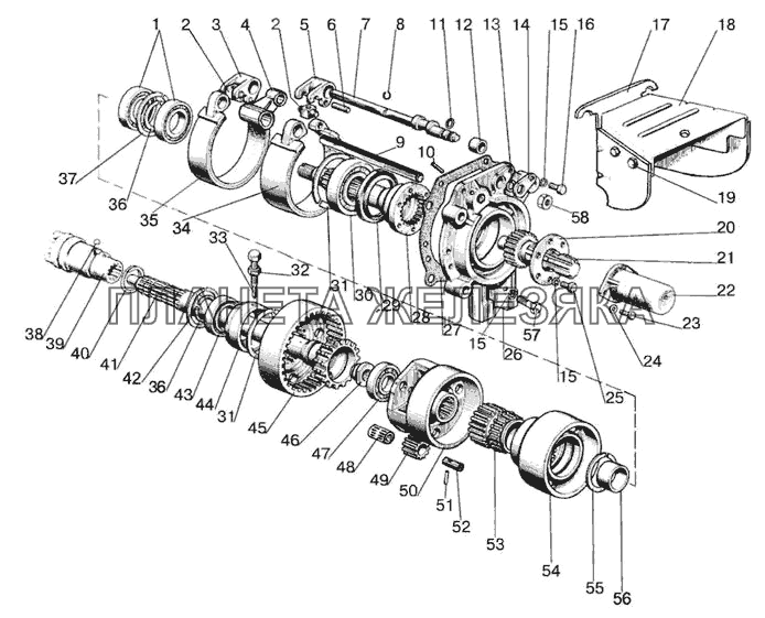 Вал отбора мощности задний МТЗ-570