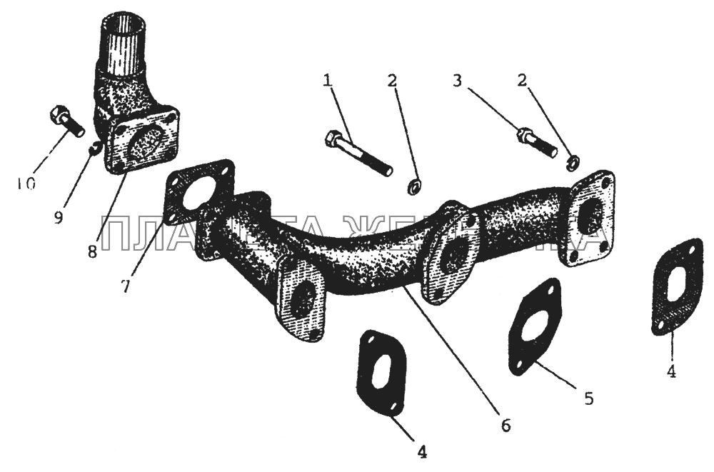 Замена прокладки мтз. Болт выпускного коллектора МТЗ 80. Болт выпускного коллектора д-245. Выхлопной коллектор МТЗ 80. Выпускной коллектор МТЗ 82.1.