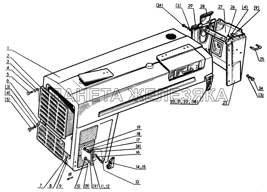 Облицовка. Капот МТЗ-80