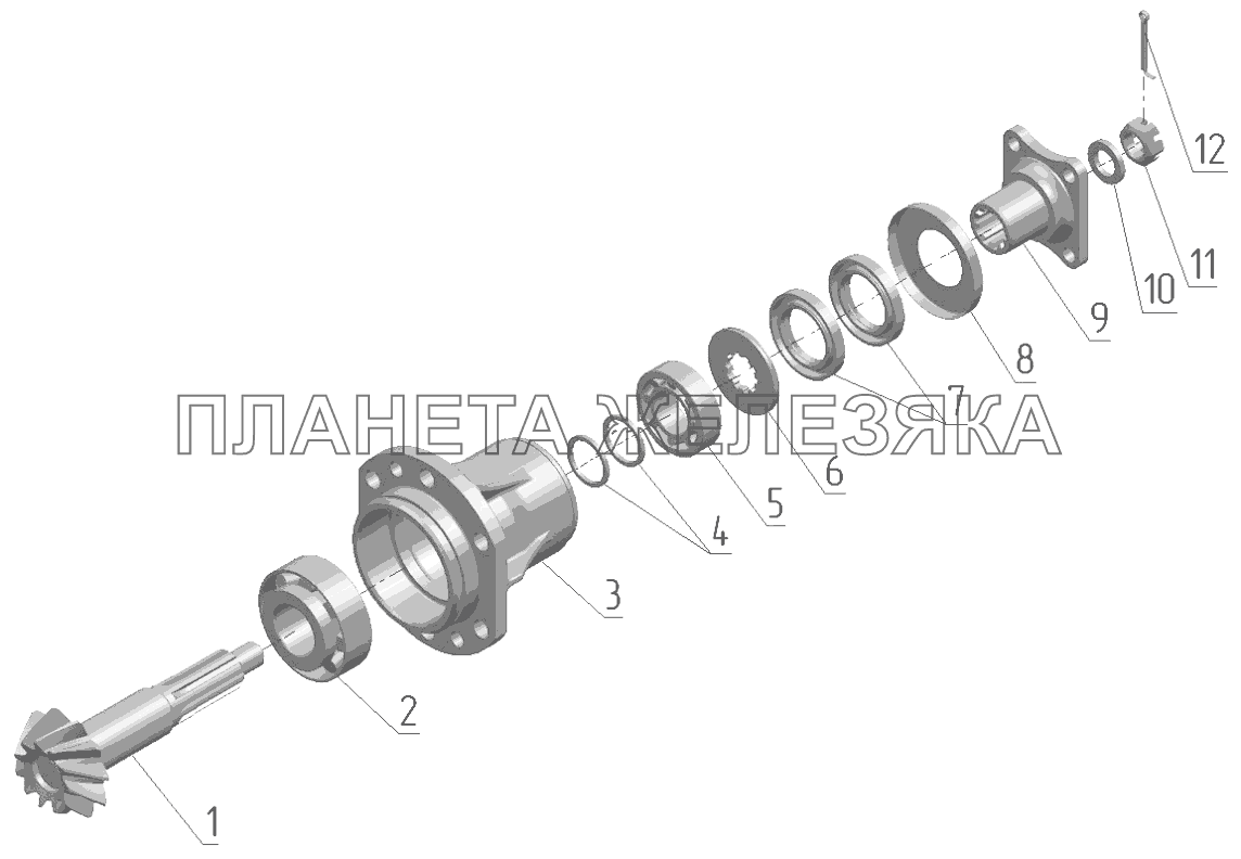 Главная передача переднего ведущего моста Беларус-892