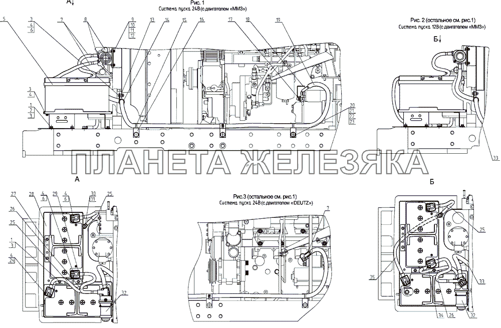 Установка батарей аккумуляторных МТЗ-920.4/952.4