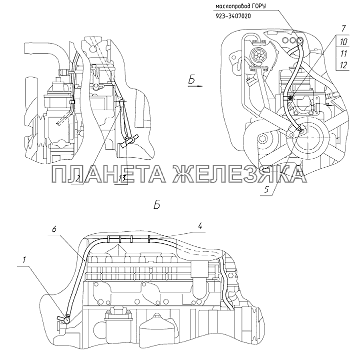 Трасса шлангов отопителя 822-8101020 Беларус-922.5