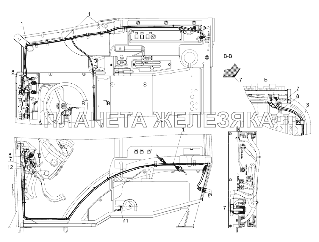 Электрооборудование кабины (для тракторов с двигателем Д-245.5S3A) Беларус-923.4