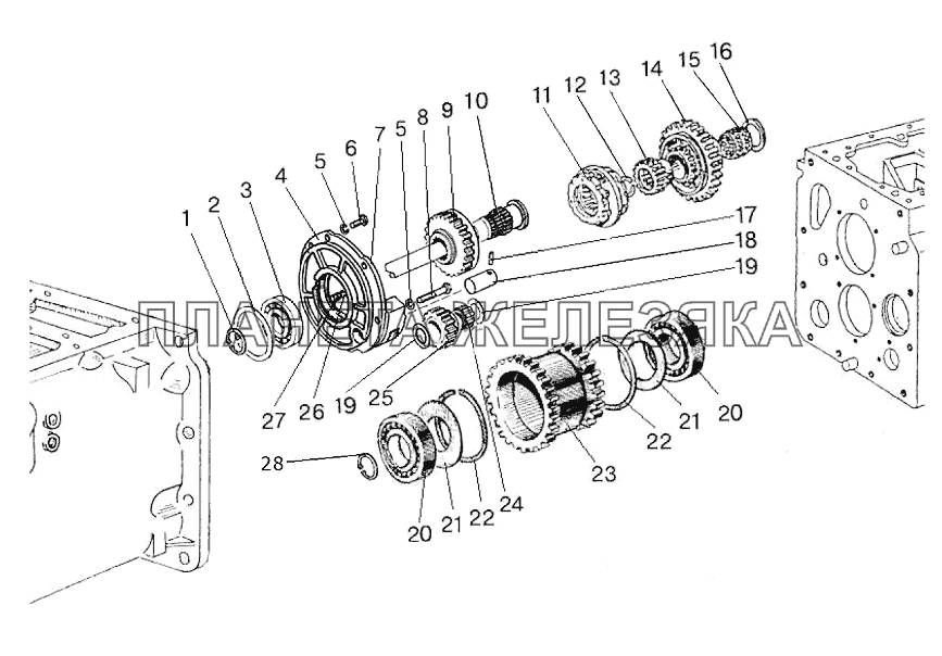 Синхронизированный реверс-редуктор 72-1700010-Б1-03/-04, 74-1700010-07/-15, 1021-1700010-07/-15 Беларус-952.5