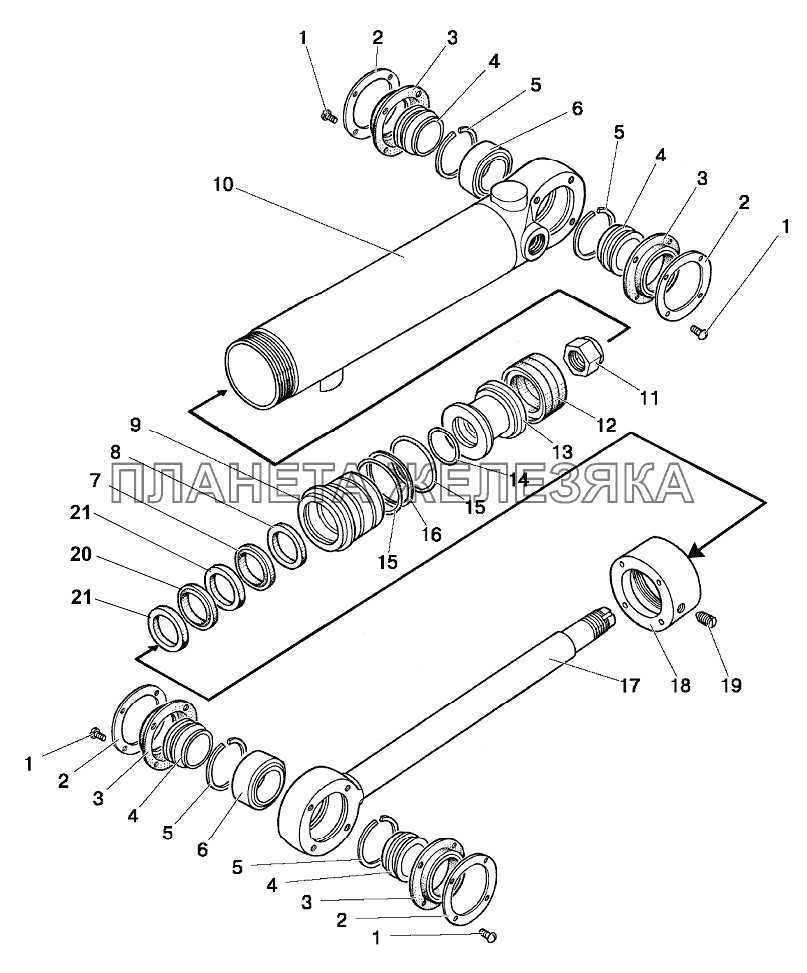 Гидроцилиндр Ц63 (63x30-200) Беларус-952.5