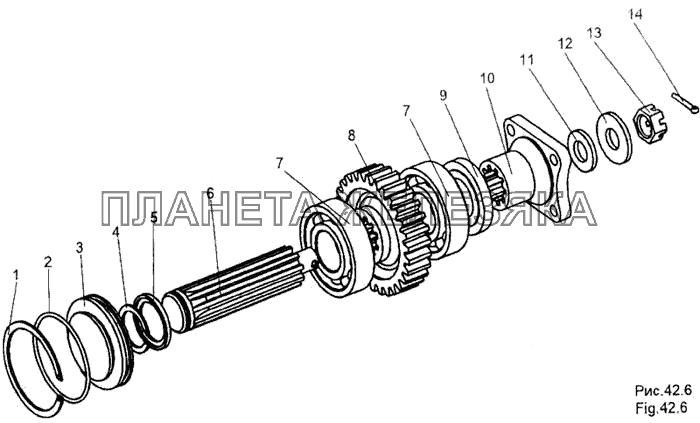 Шестерня ведомая МЗКТ-65158